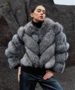 Silver Shadow Fur & Leather Jacket