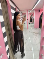 Wild Fringe Skirt Brown - Image 2