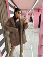 Cocoa Wool Touch Coat - Image 2