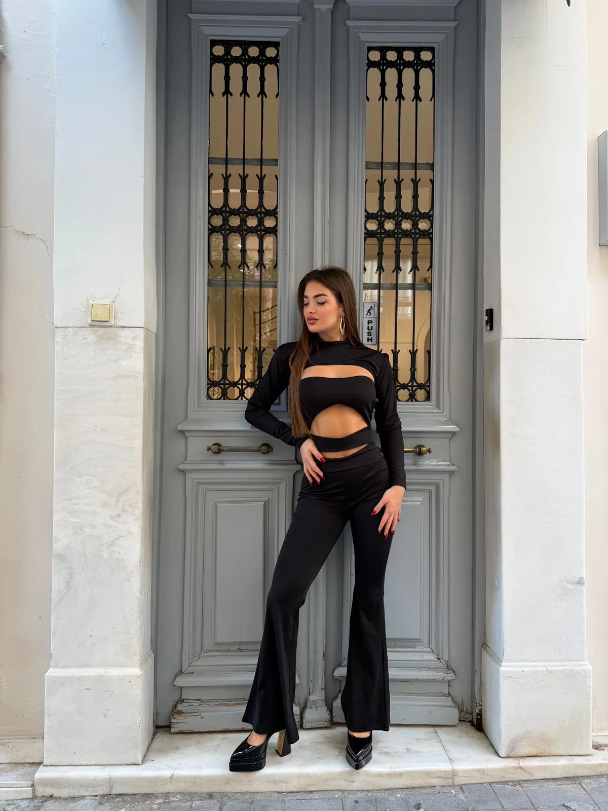 0-02-05-b5790fb3bea72c0dbaf7dde906257f980a8fac4b3c072400a00b129bfe6422cf_22357cf2f23 Midnight Cut-Out Jumpsuit - Image 1