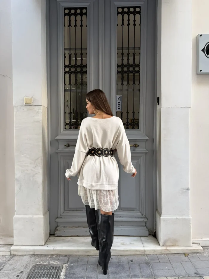 Lace Layered Dream – “Ivory Romance Dress - Image 2