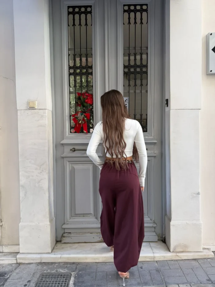 Burgundy Flow Pants - Image 3