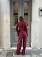 Wine Pinstripe Suit Set - Image 2