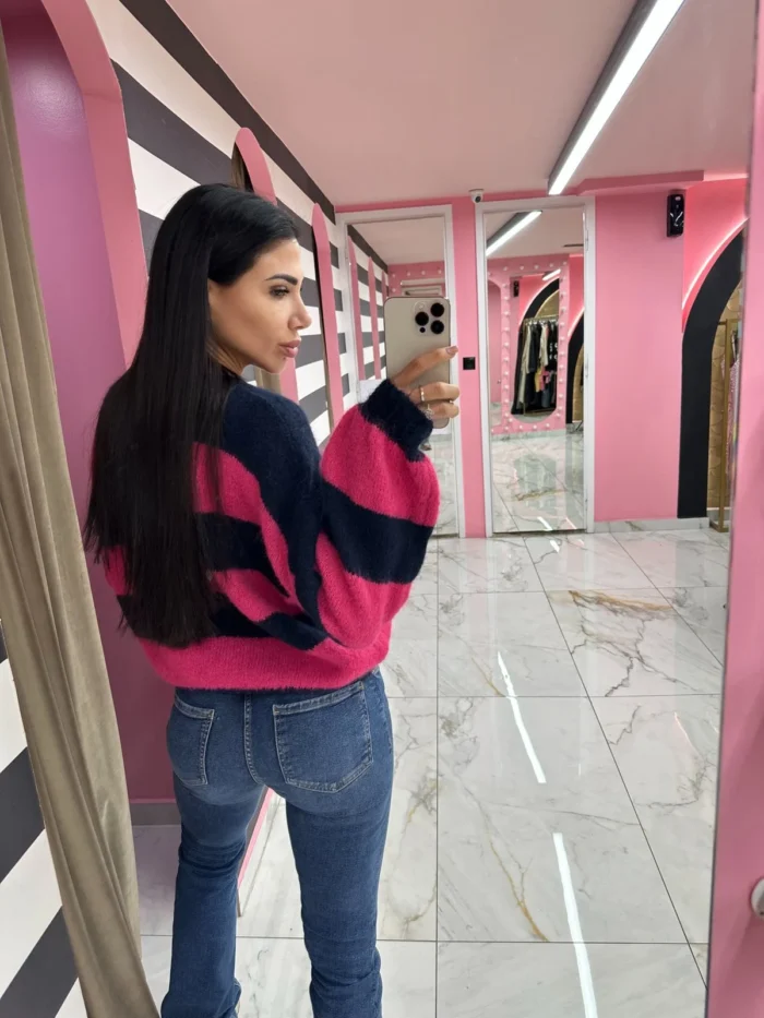 Sweater Candy Stripes – Ροζ / Μπλε σκούρο - Image 2