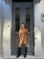 Latte Suede Shirt Dress