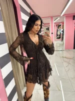 Chocolate Whisper Mini Dress
