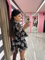 Black Swan Lace Mini Dress - Image 2