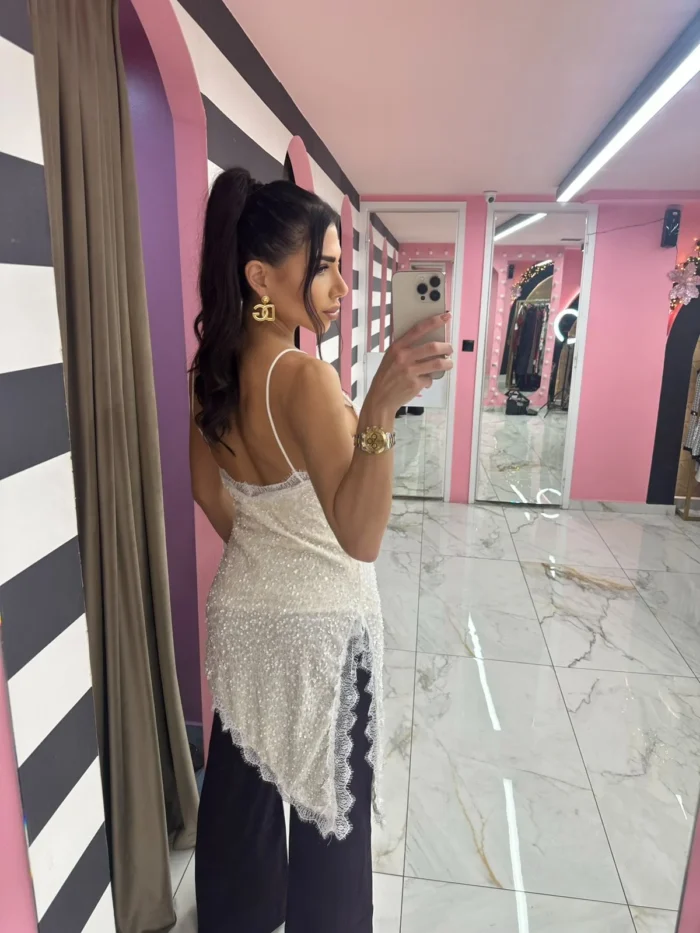 White Crystal Asym Top - Image 2