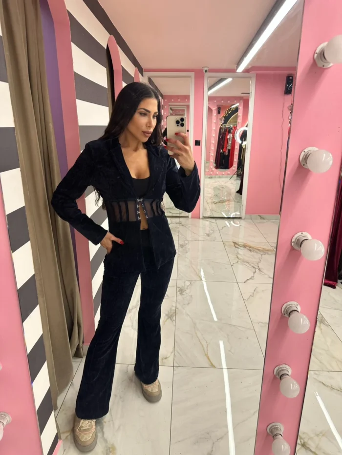 Blue Black Corset Suit - Image 2