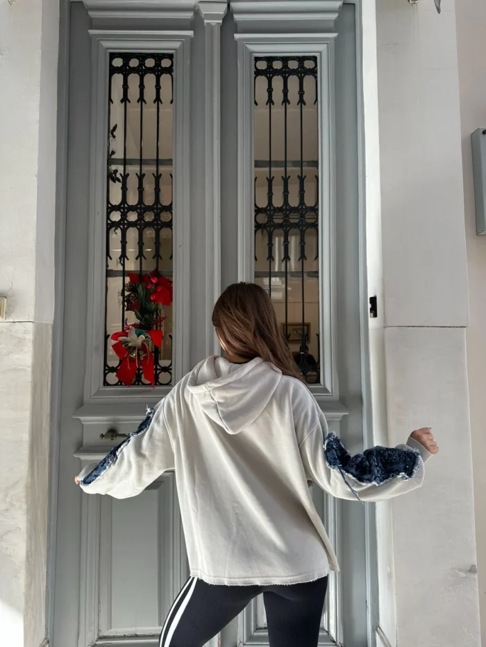 Kitty Denim Hoodie - Image 2