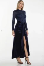 Midnight Elegance Maxi Dress – Blue