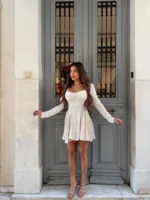 Mini Dress  Crystal Glow  – Εκρού