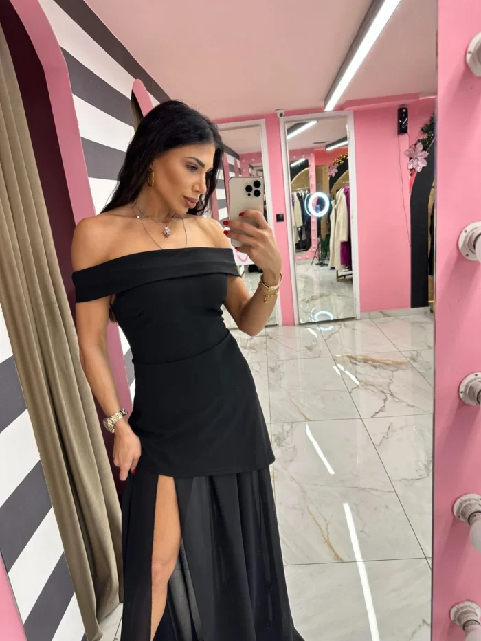 Noir Eclipse Maxi Dress - Image 2