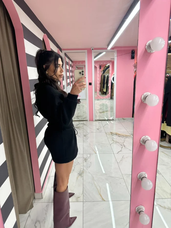 Black Corset Mini Dress - Image 2