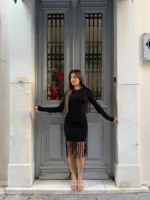 Fringe Night Black Dress