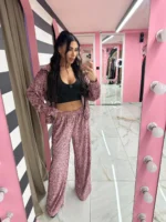 Dusty Pink Glow Sequin Set