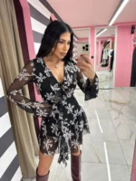 Black Swan Lace Mini Dress