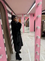 Midnight Luxe Fur Coat - Image 2