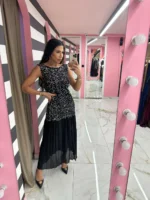 Black Sparkle Midi Dress