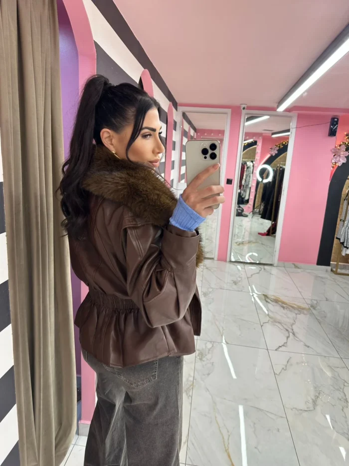 Chocolate Luxe Fur Jacket - Image 2
