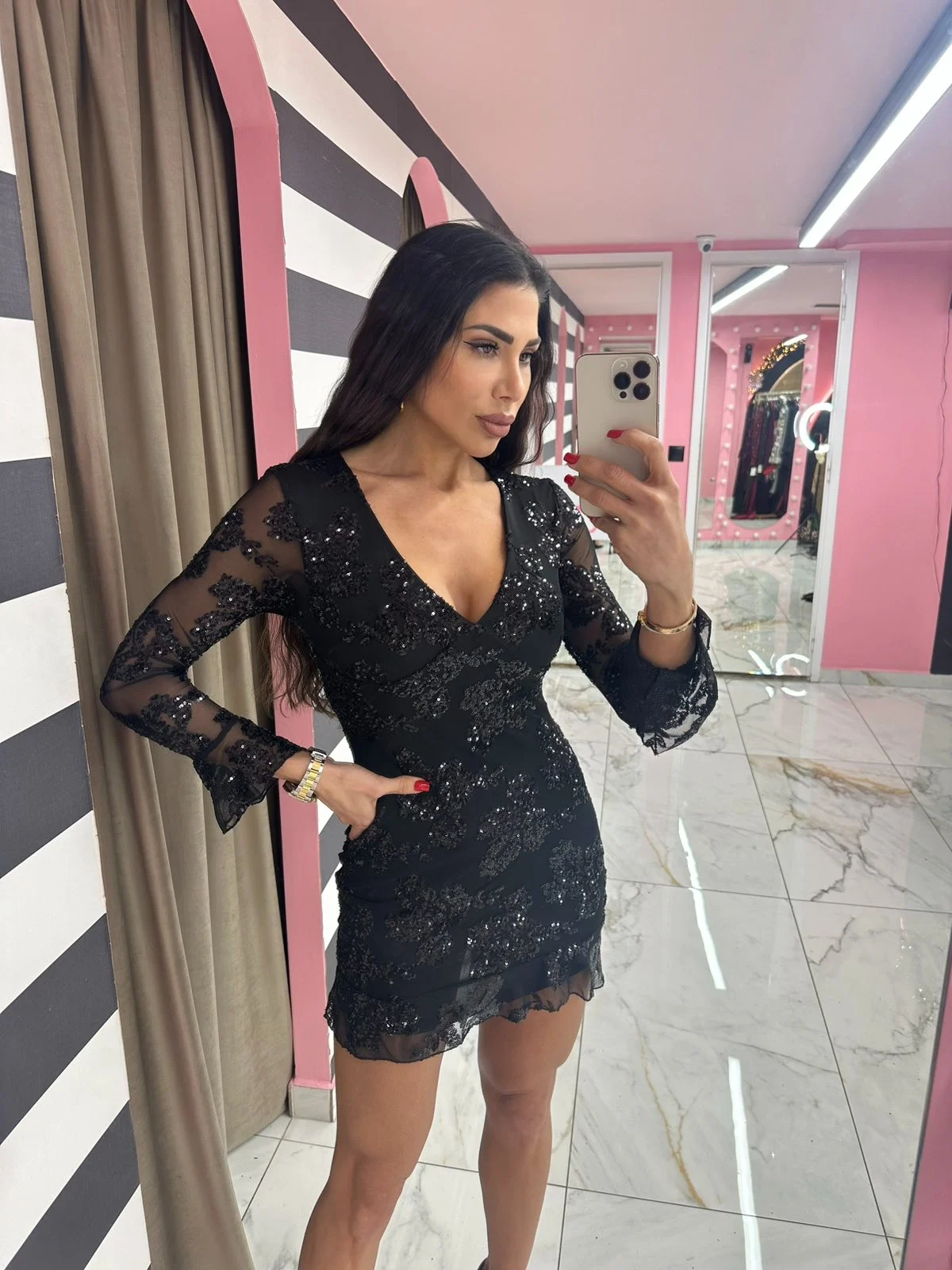 0-02-05-c06186efd50330a178d3c79721b5694c3e651e9f700e84803ca733b161f42197_222d96d5b39 Black Desire Mini Dress - Image 1