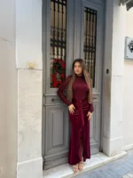 Burgundy Velvet Muse Maxi Dress