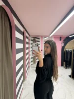 Soft Bloom Crop Top – Black - Image 2