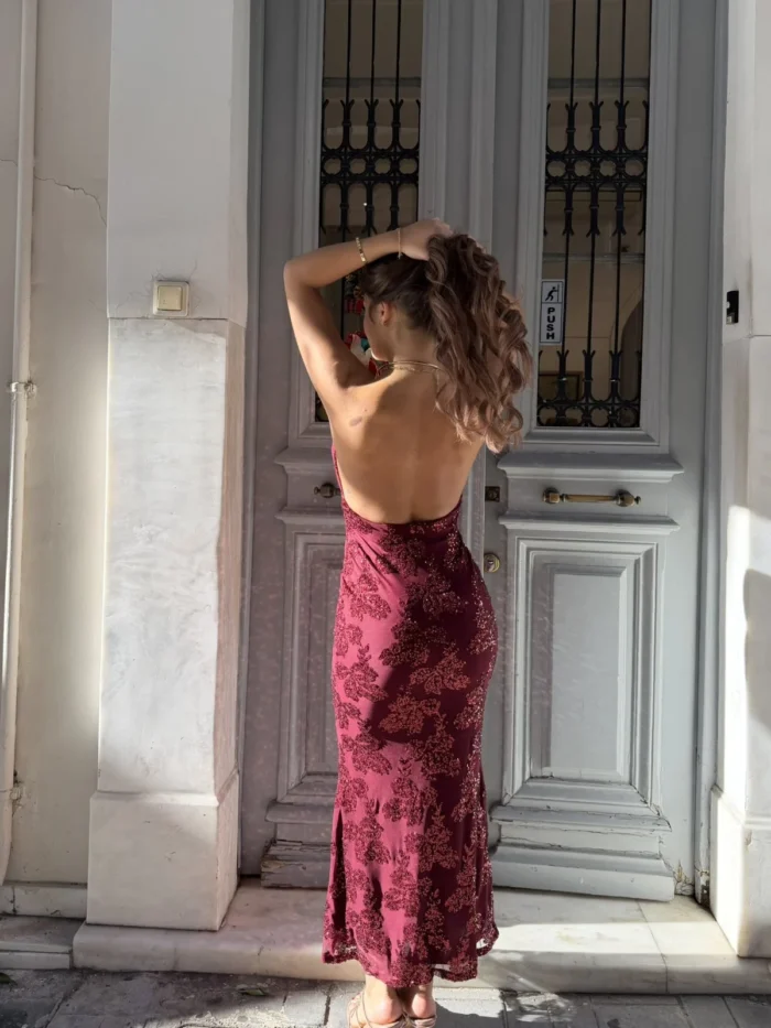 Burgundy Romance Maxi Dress - Image 2