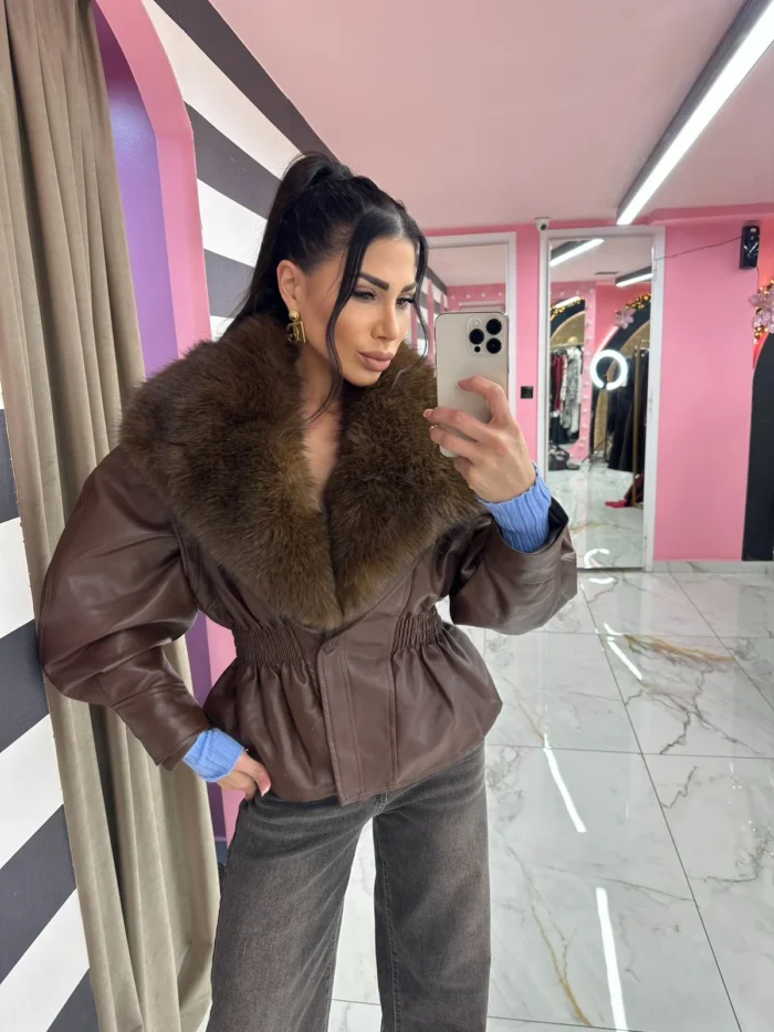Chocolate Luxe Fur Jacket - Image 3