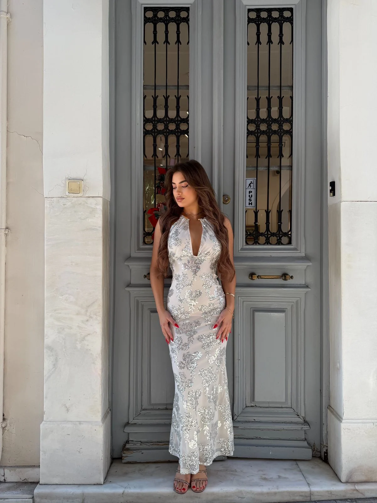 0-02-05-f4c2184a23b37aa721943fbb64d37e2f65692256980d5f9afce0463b8f352469_222d2f15aa8 Luna Silver Maxi Dress - Image 1