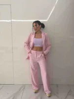 Pink Power Ριγέ Κοστούμι Σετ