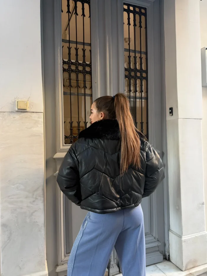 Luna Fur Jacket – Black - Image 2