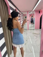 Denim Doll Mini Dress - Image 2