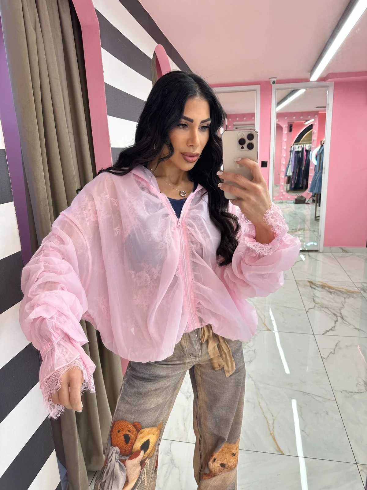 0-02-05-c8cbdbec77bfc14ed5a93dc75aa58b954d0e529a2fd440faab6011c2c9dcb9a9_22019d52a7f Blush Lace Jacket - Image 1