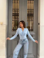 Sky Blue Twist Bodysuit