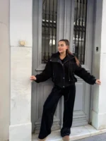 Urban Soft Teddy Jacket – Black