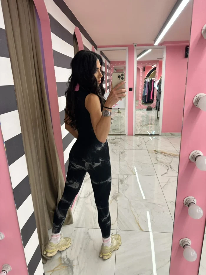 Black Slim Effect Jumpsuit - Image 2