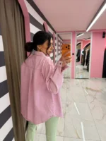 Crystal Denim Shirt – Pink Candy - Image 2