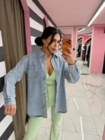 Crystal Denim Shirt – Light Blue