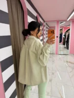 Crystal Denim Shirt – Pistachio Glow - Image 2