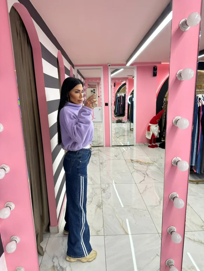 Side Stripe Wide Leg Jeans - Image 2