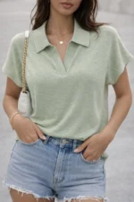 Basic Chic Polo Top - Image 2