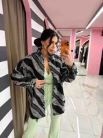 Crystal Denim Shirt – Pistachio Glow