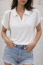 Basic Chic Polo Top - Image 4