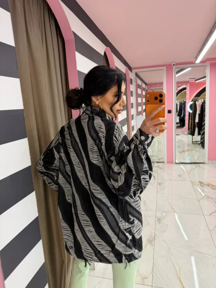 Crystal Denim Shirt – Pistachio Glow - Image 2