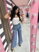 Lace Glow Denim Pants