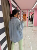 Crystal Denim Shirt – Light Blue - Image 2