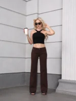 Mocha Flow Wide-Leg Pants