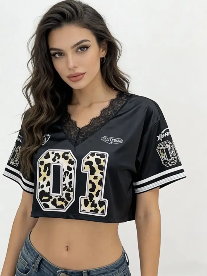 Leopard 01 Crop Top - Image 2