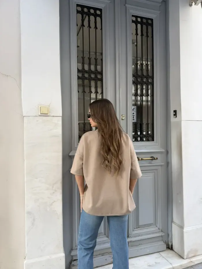 Mocha Paris Oversized T-Shirt - Image 2